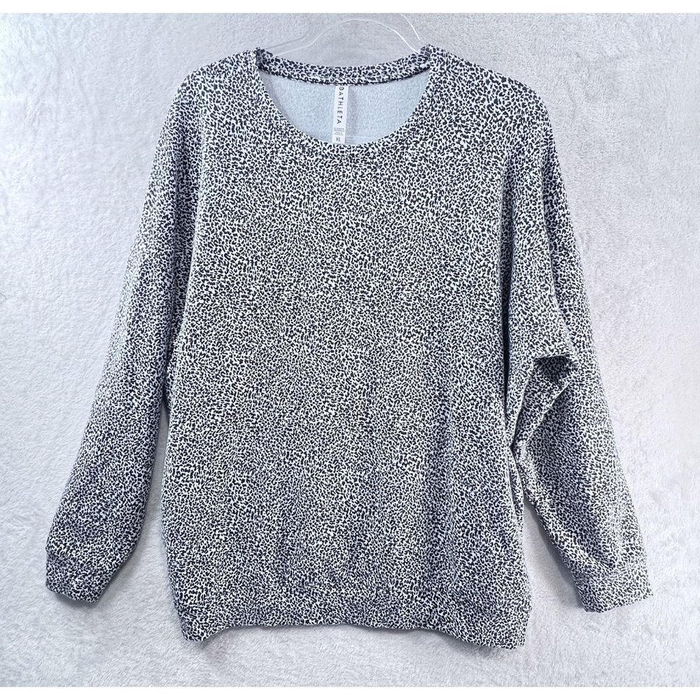 Athleta Black and White Speckled Sweatshirt